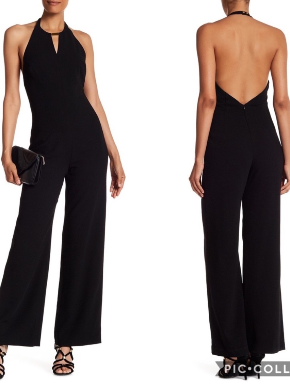 Trina Turk Sexy Town Crepe Jumpsuit in Black Sz 4